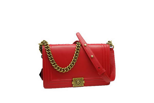 7A Fashion Chanel A30259 Red Leather Le Boy Flap Shoulder Bag Golden Hardware Online